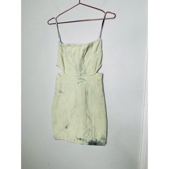 HERVÉ LÉGER Green Knit Strapless Bodycon Boucle Mini Dress Size Medium - Picture 6 of 14